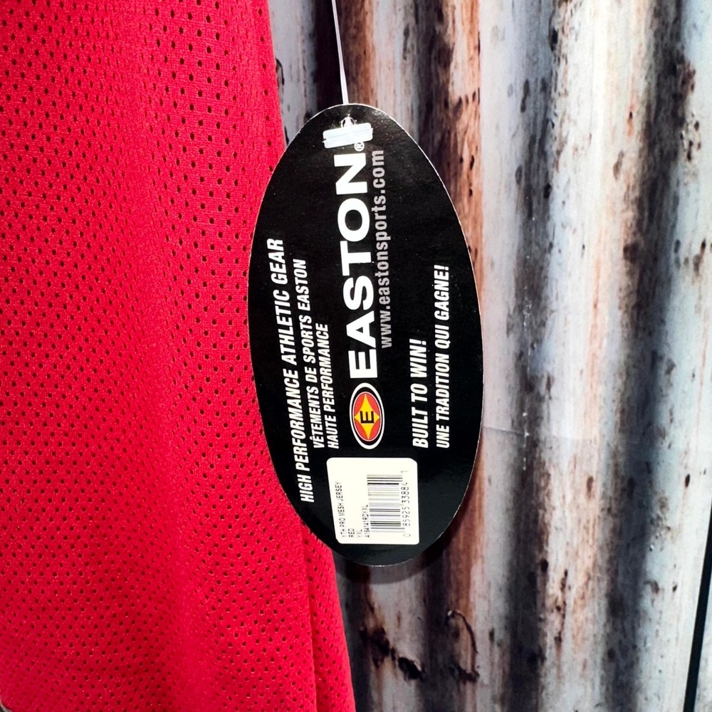 Easton Youth XL (YXL) Red Mesh Baseball Jersey Button Up Team Collection NWT - Picture 4 of 10